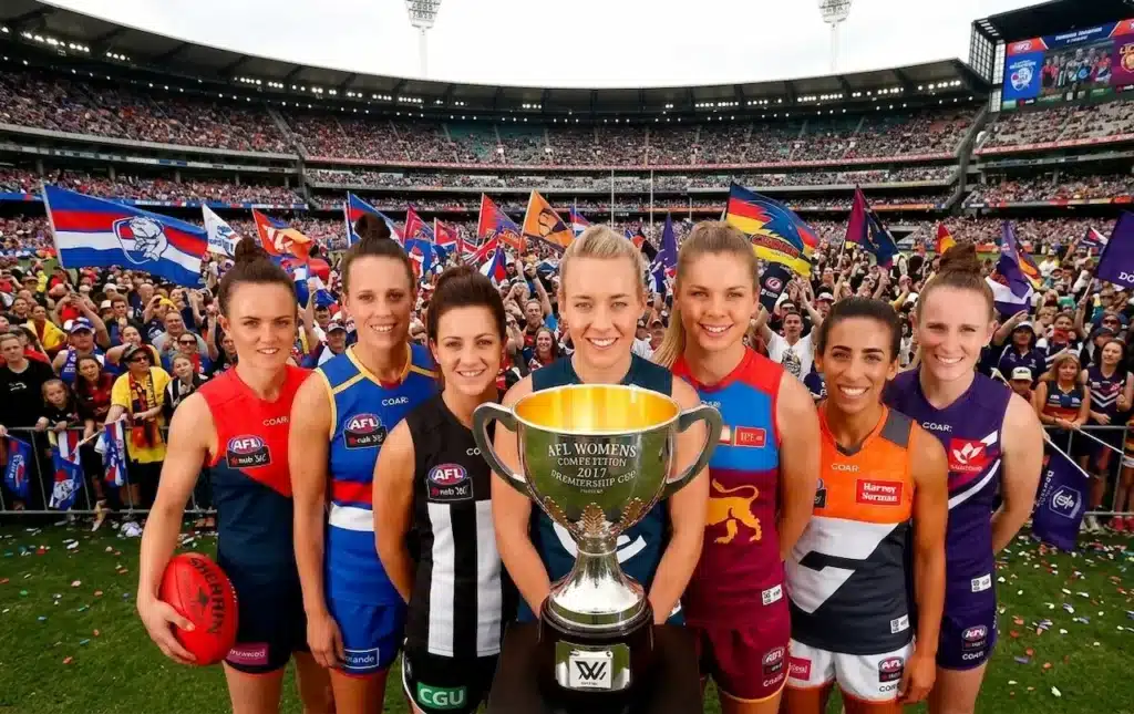 2017 AFLW Stars United Behind the Trophy 