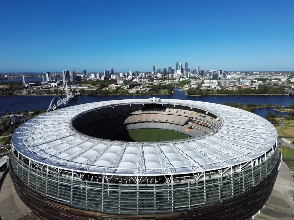 Aerial View of Optus Stadium 