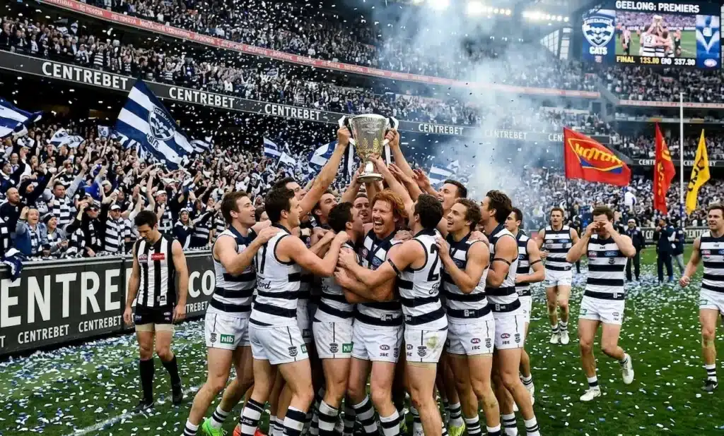Geelong Cats Celebrate Their AFL Grand Final Victory
