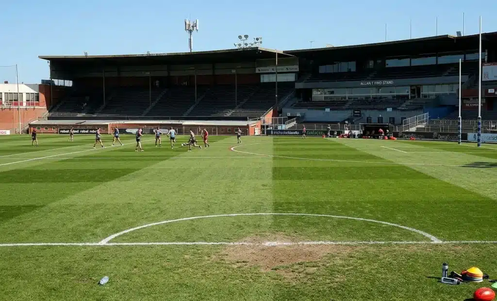 Players Practising Football in Windy Hill 